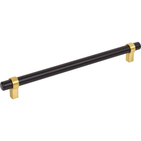 Jeffrey Alexander 224 Mm Center-To-Center Matte Black W/ Brushed Gold Key Grande Cabinet Bar Pull 5224MBBG